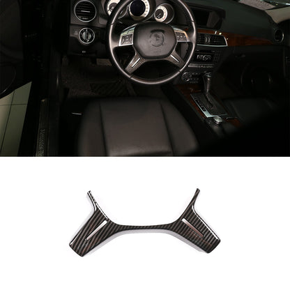 Carbon Fiber ABS Steering Wheel Trim Bezel For Benz C-Class W204 2011-2013 1