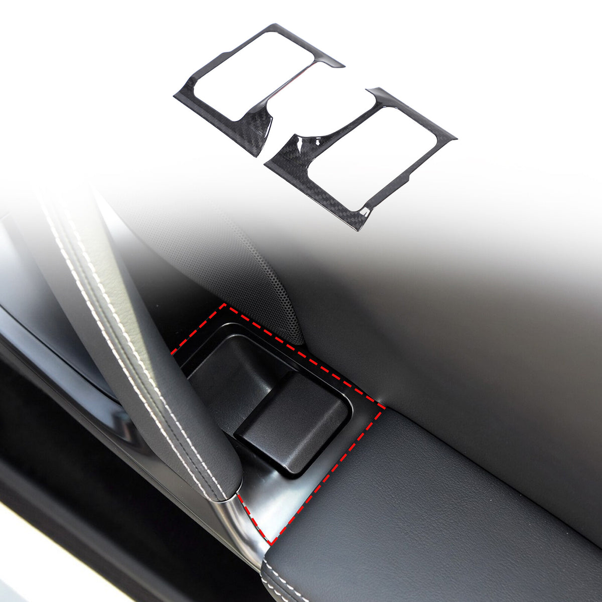 Real Carbon fiber Door Lock Button Trim For Nissan GTR R35 2008-2016 2