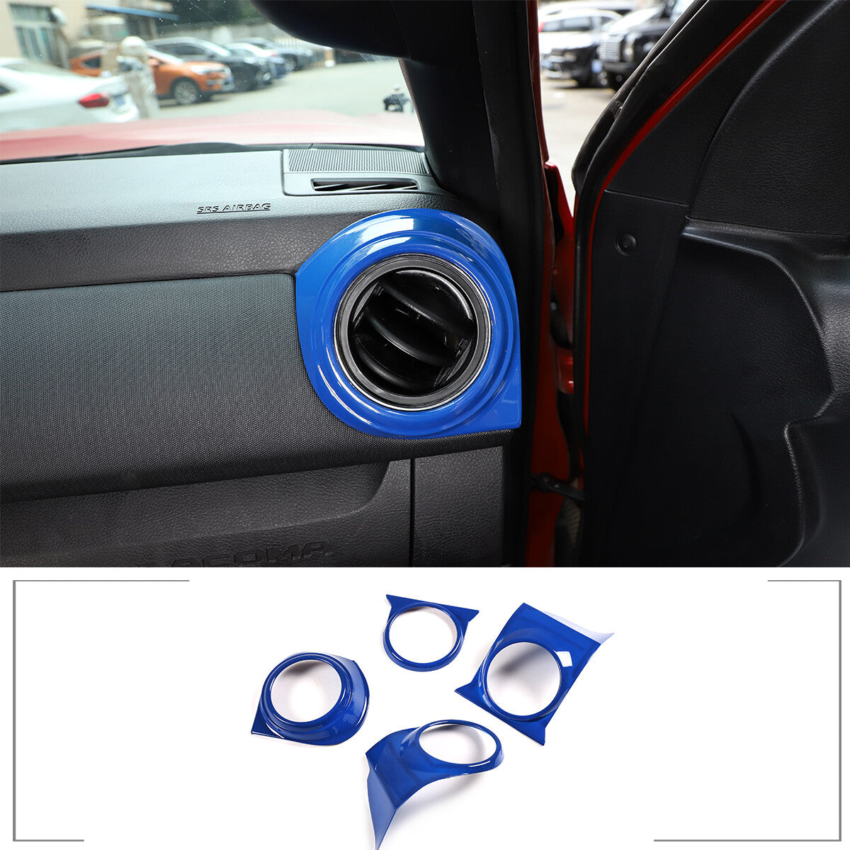 ABS Blue Interior Console Cover Trim Car Accessories For Toyota Tacoma 16-23 - Styles 1-5 2