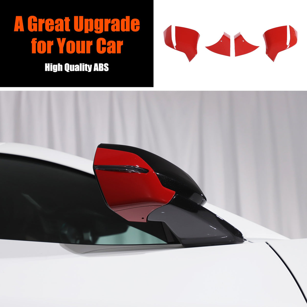Sport Red ABS Exterior Side Mirror Bottom Cover Trim For Corvette C8 2020+ US 11