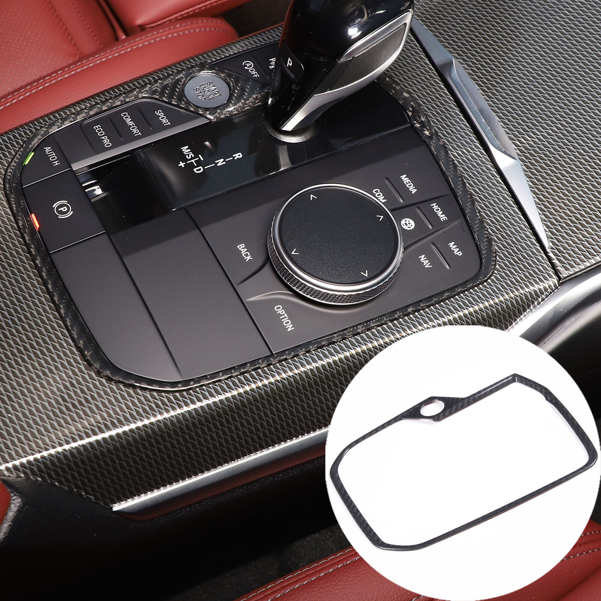 Dry Carbon Fiber Gear shift Panel Frame Trim For BMW 8 series 2019-2023 US 3