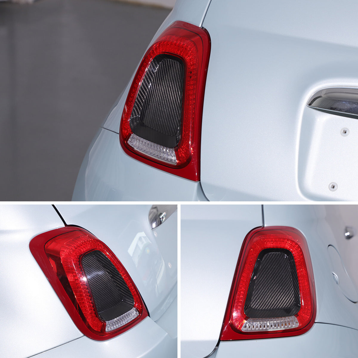 Real Carbon Fiber Rear Tail Light Panel Trim for Fiat 500 Abarth 595 695 16+ 15