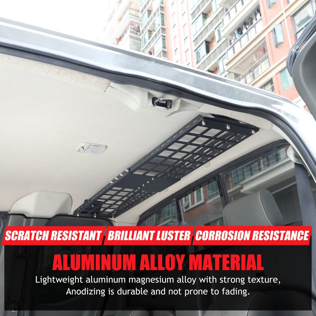 Aluminum Rear Roof Hanging Rack Molle Panel For Nissan Frontier King Cab 2009-17 4