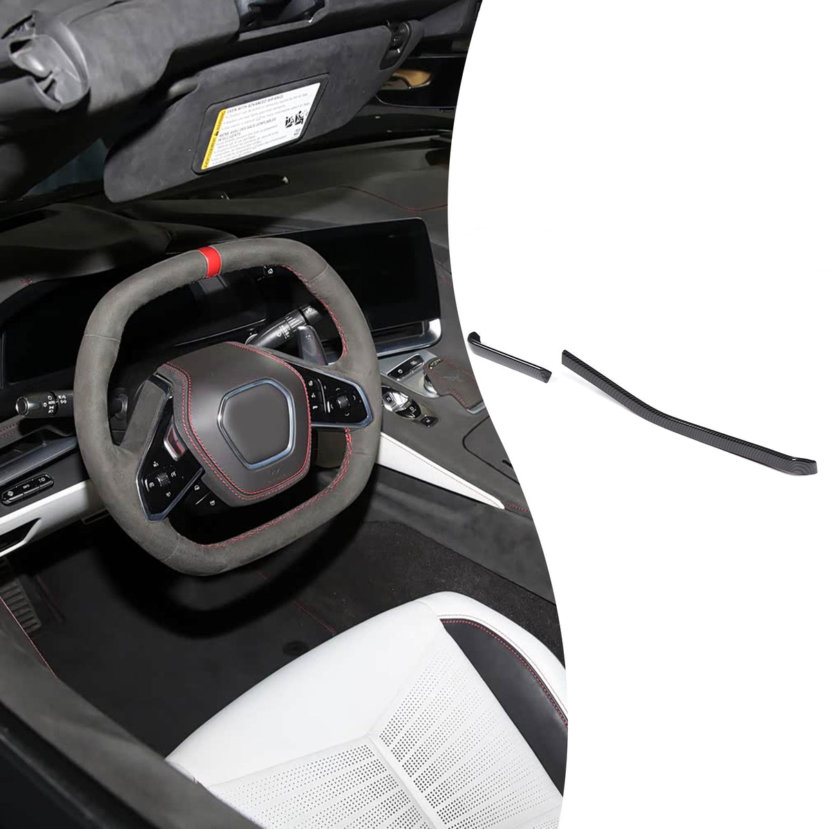 Carbon Fiber ABS Dashboard Side Air Vent Trim Cover For Corvette C8 2026+ US 13