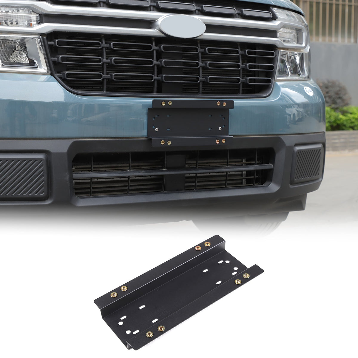 Carbon Steel License Plate Frame Trim For Ford Maverick 2022+ (US Version) 12