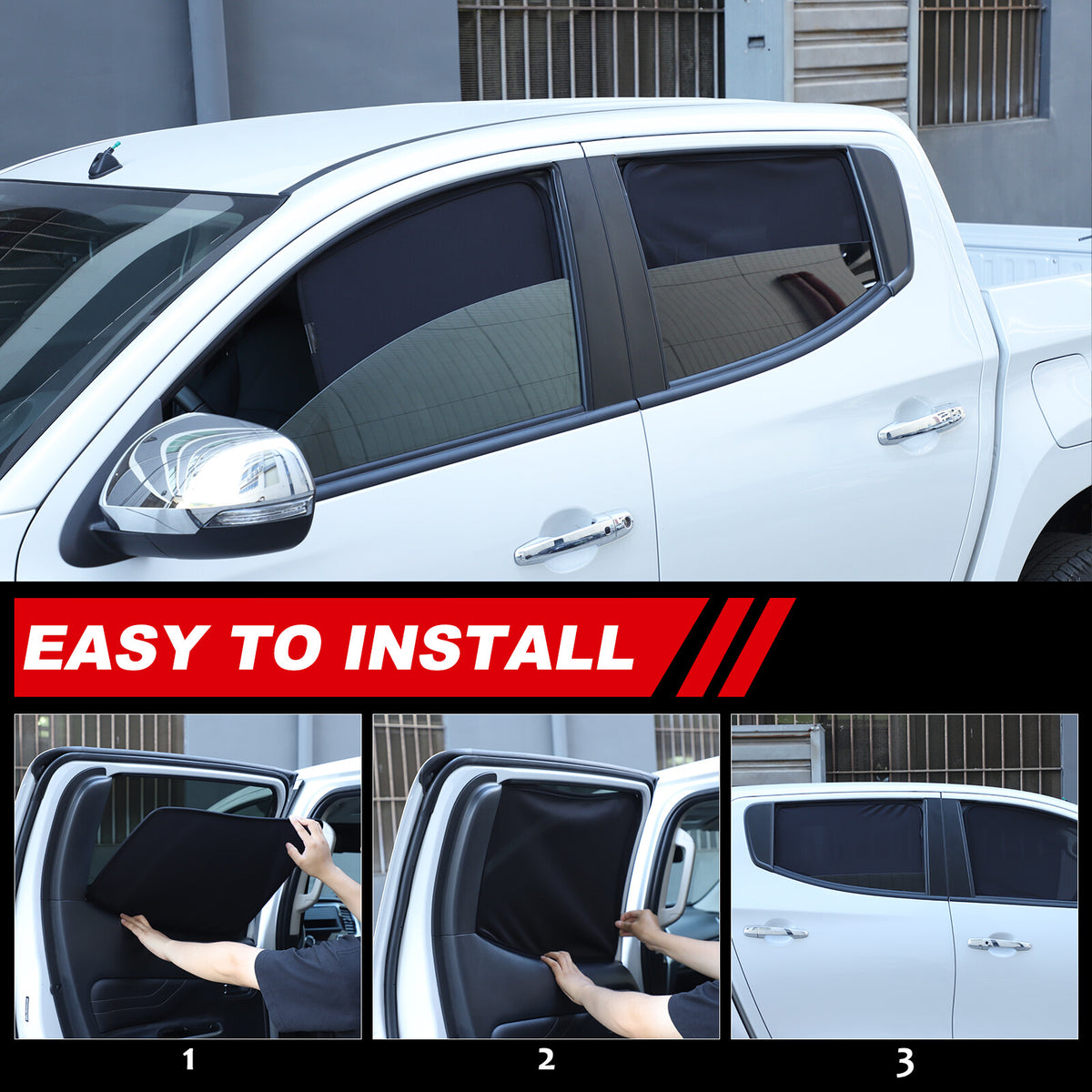 Rear Window Mesh Sun Shade Cover Windshield For Mitsubishi L200 Triton 2015-23 19