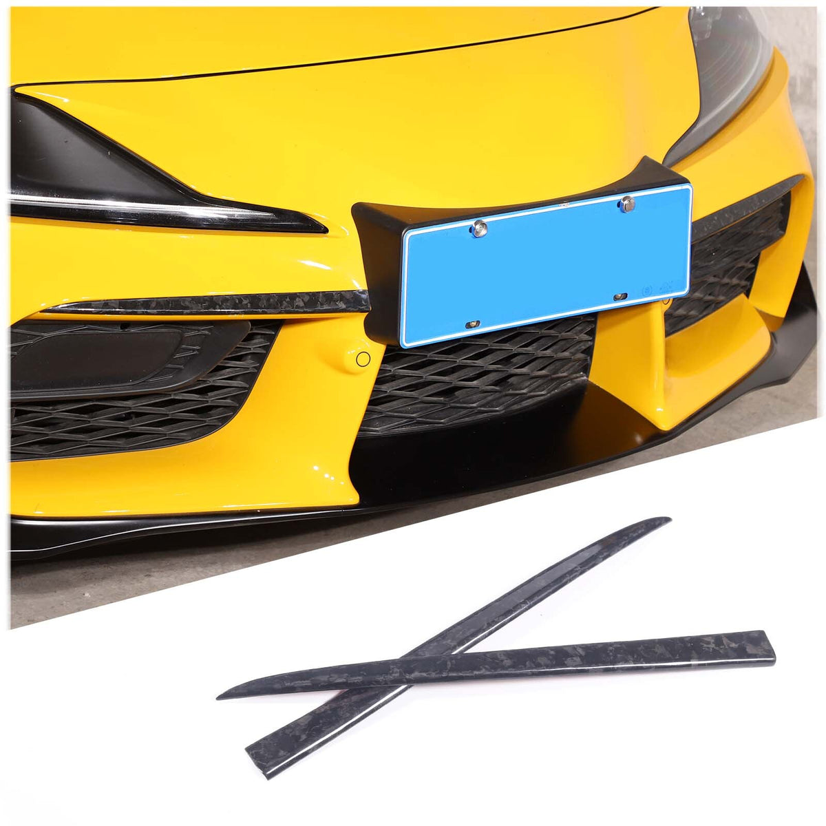 Forged Real Carbon Fiber Front Bumper Trim Strip Cover For Toyot Supra 2019-2024 1