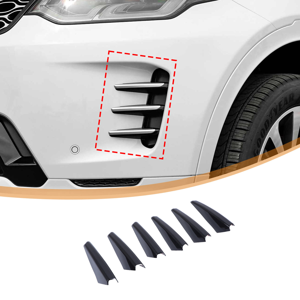 Carbon Front Fog Lamp Light Upper Strip Trim For LR Discovery Sport L550 24+ US 5