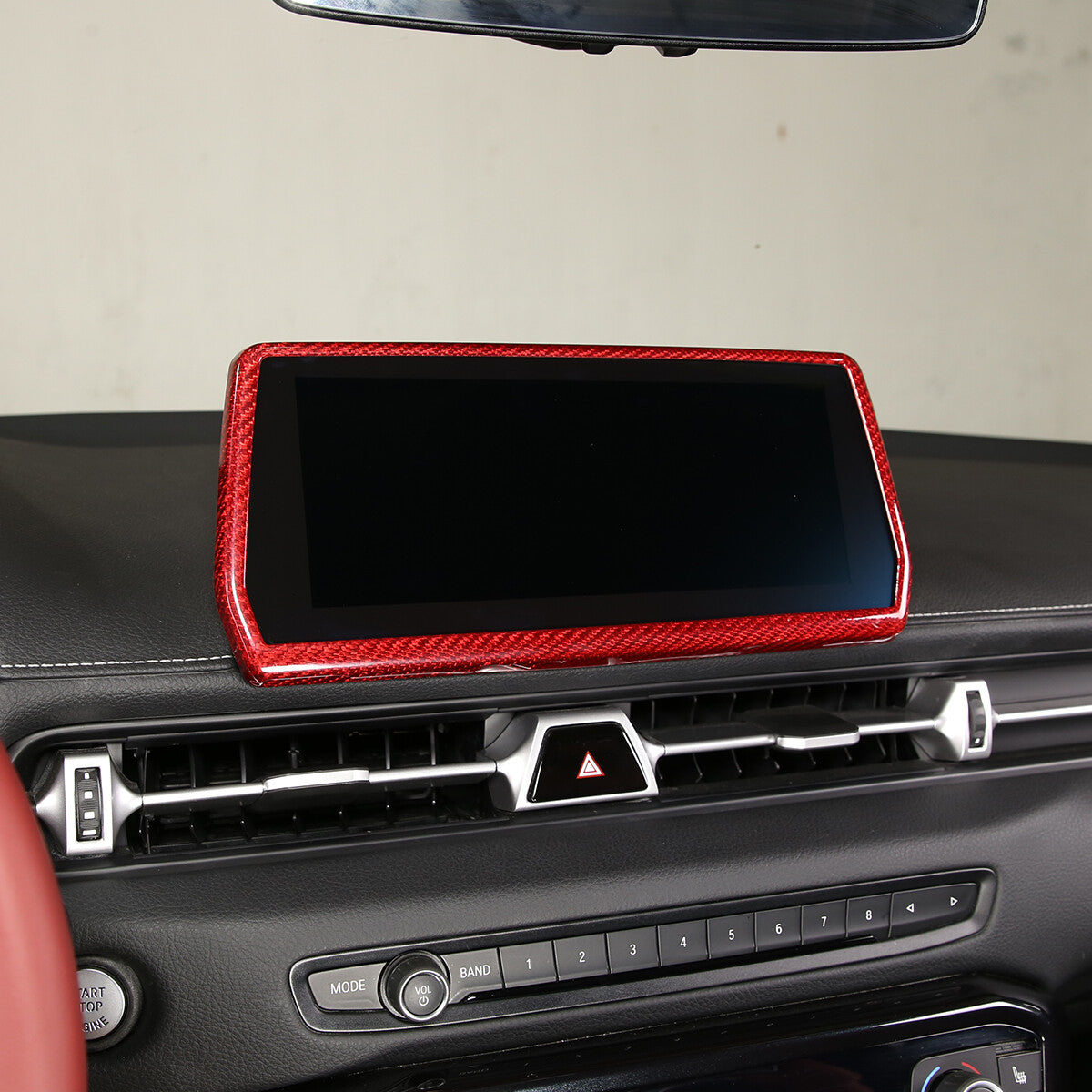 Red Carbon Fiber Console Navigation GPS Panel Trim For Toyota Supra 19-24 12
