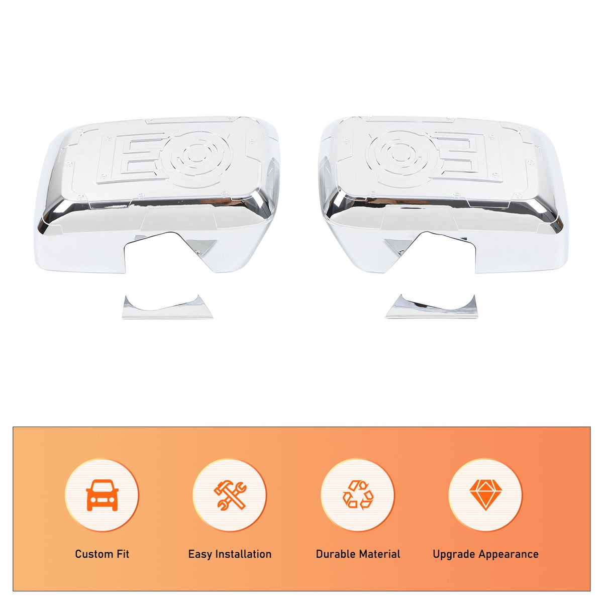 Mech Style Silver ABS Side Mirror Trim Cover For Hummer H3 2005-2009 12