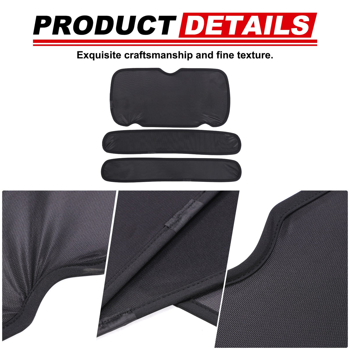 Black Memory Steel Sunroof Sunshade Cover For Land Rover Defender 2004-2018 8