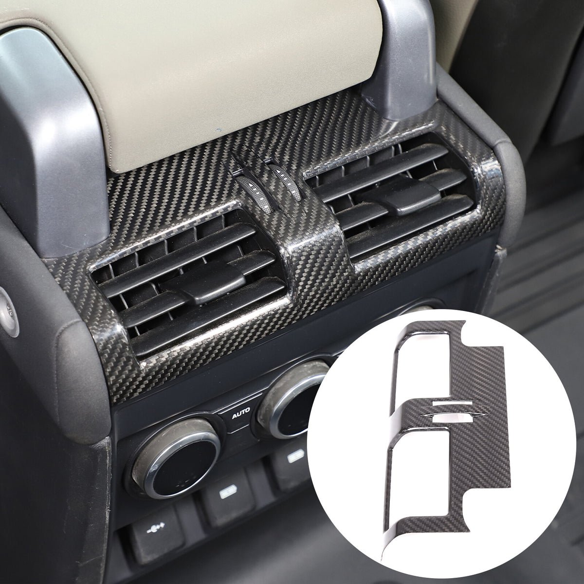 Real Carbon Fiber Rear Air Outlet Vent Panel Trim Cover For LR Defender 2020-24 17