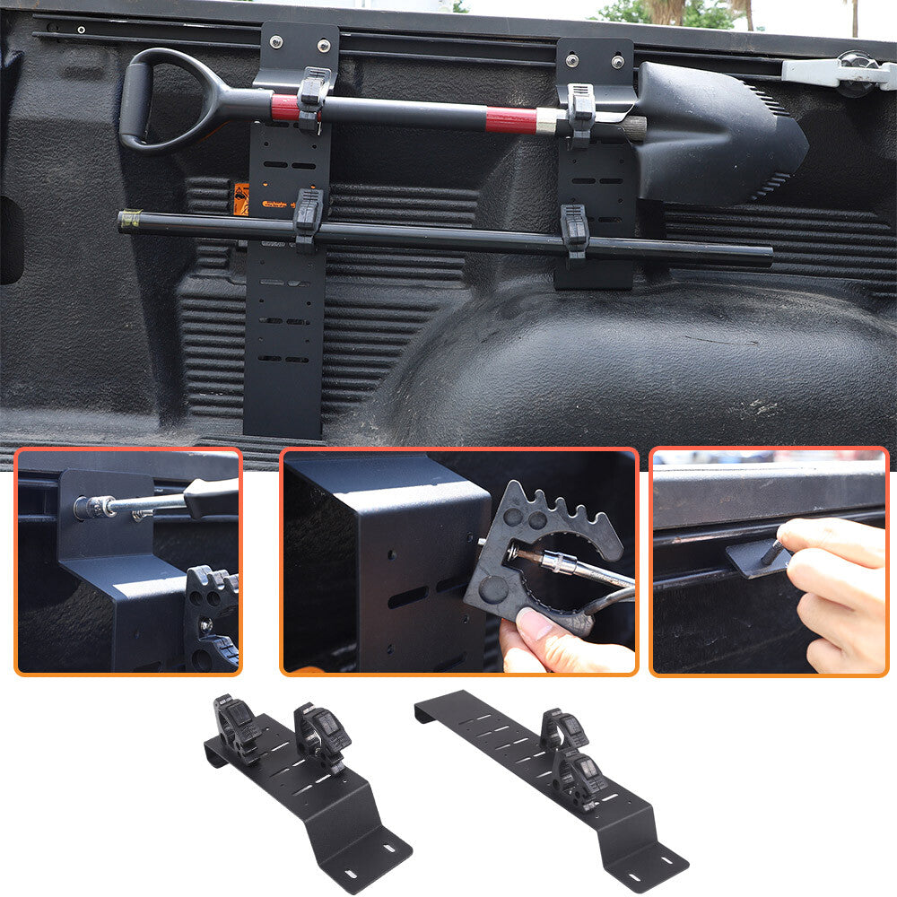 Black Steel Cargo Box Side Rail Tool Mounting Bracket Fits Toyota Tundra 2014-21 1