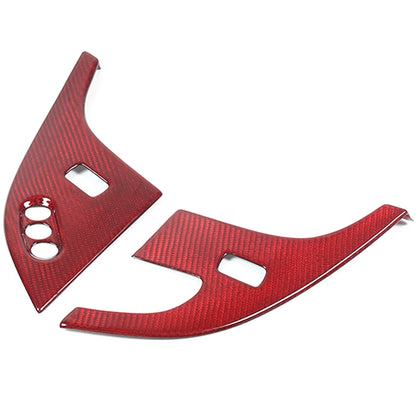Red Real Carbon Fiber Interior Door Lock Panel Trim For Corvette C6 2005-2013 10