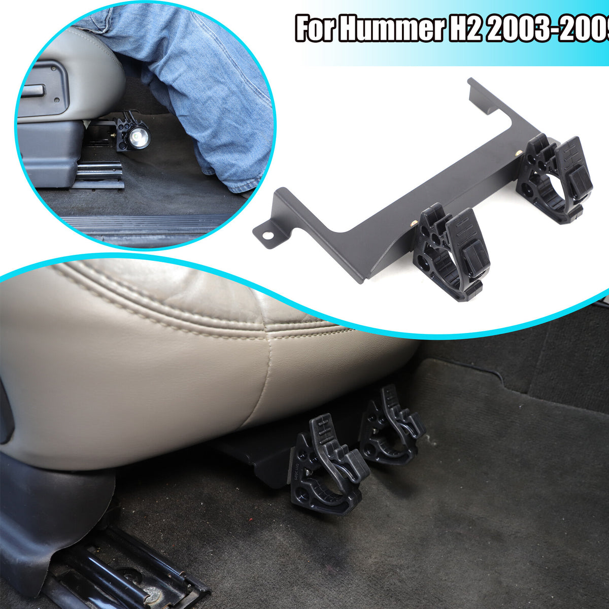 Passanger Side Under Seat Flashlight Holder Bracket Mount For Hummer H2 2003-09 1