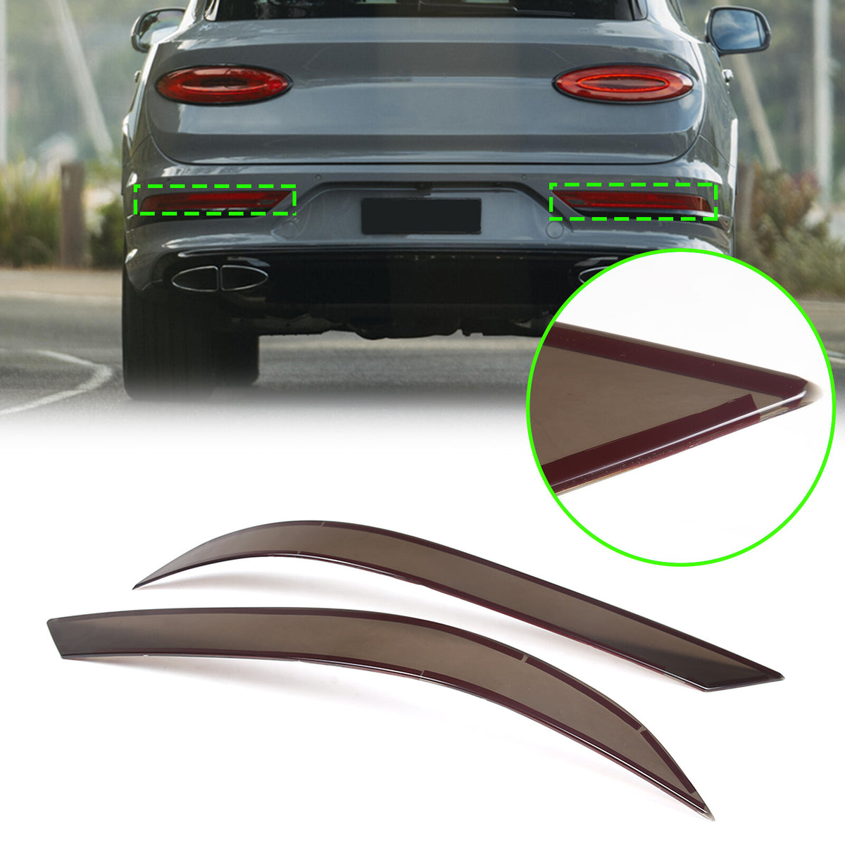 Smoked Rear Tail & Fog Light Blackout Taillight Cover For Bentley Bentayga 21-23 8