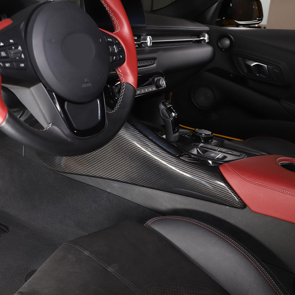 Real Carbon Fiber Center Console Left Side Panel Trim Cover FOR Supra 2019-2024 15