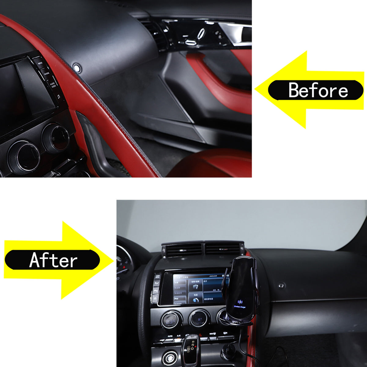 Wireless Charger Dash Phone Mount Phone Stand for Jaguar F-TYPE 13-24 14