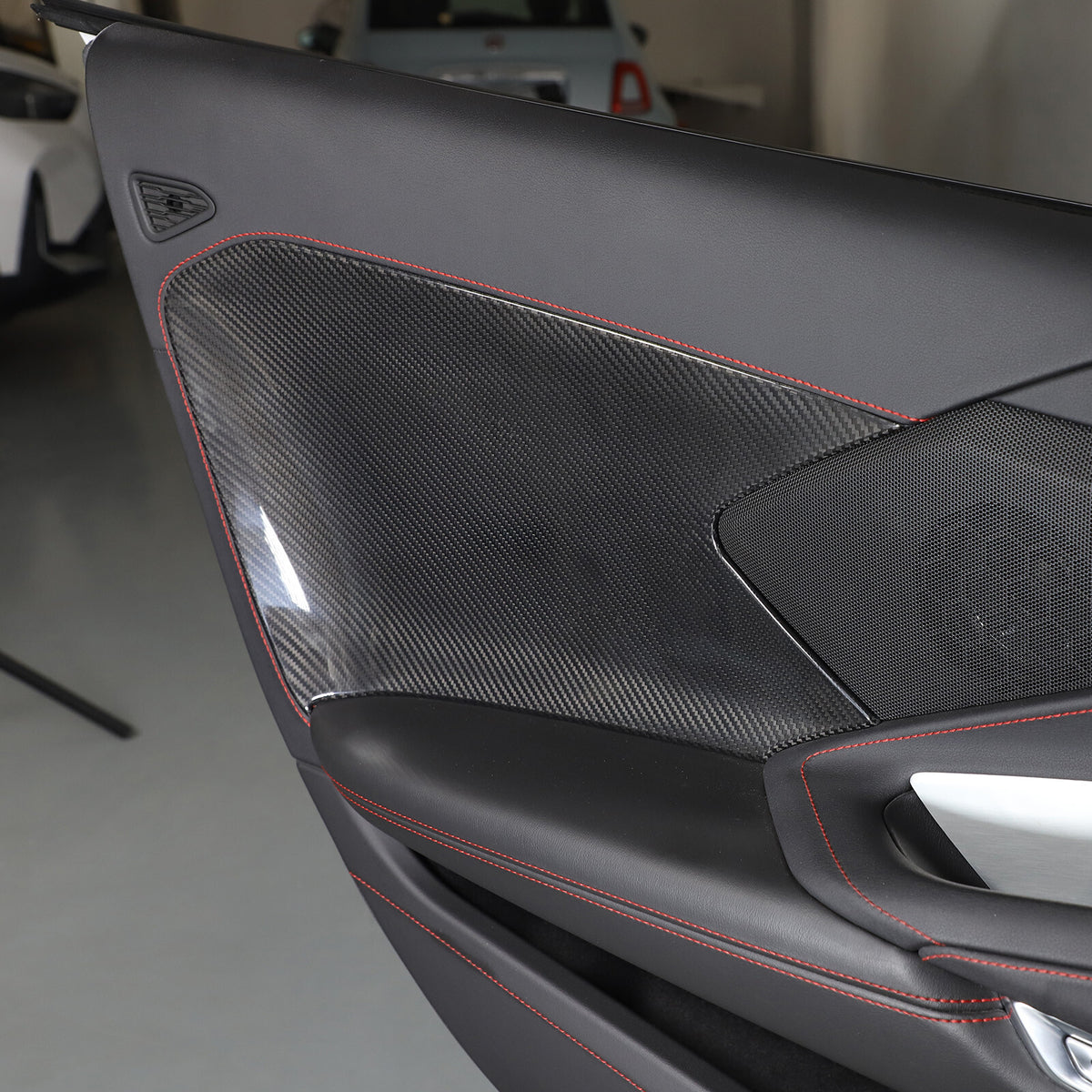 Real Carbon Fiber Interior Door Cover Trim Decoration for Corvette C8 2020-26 US 12