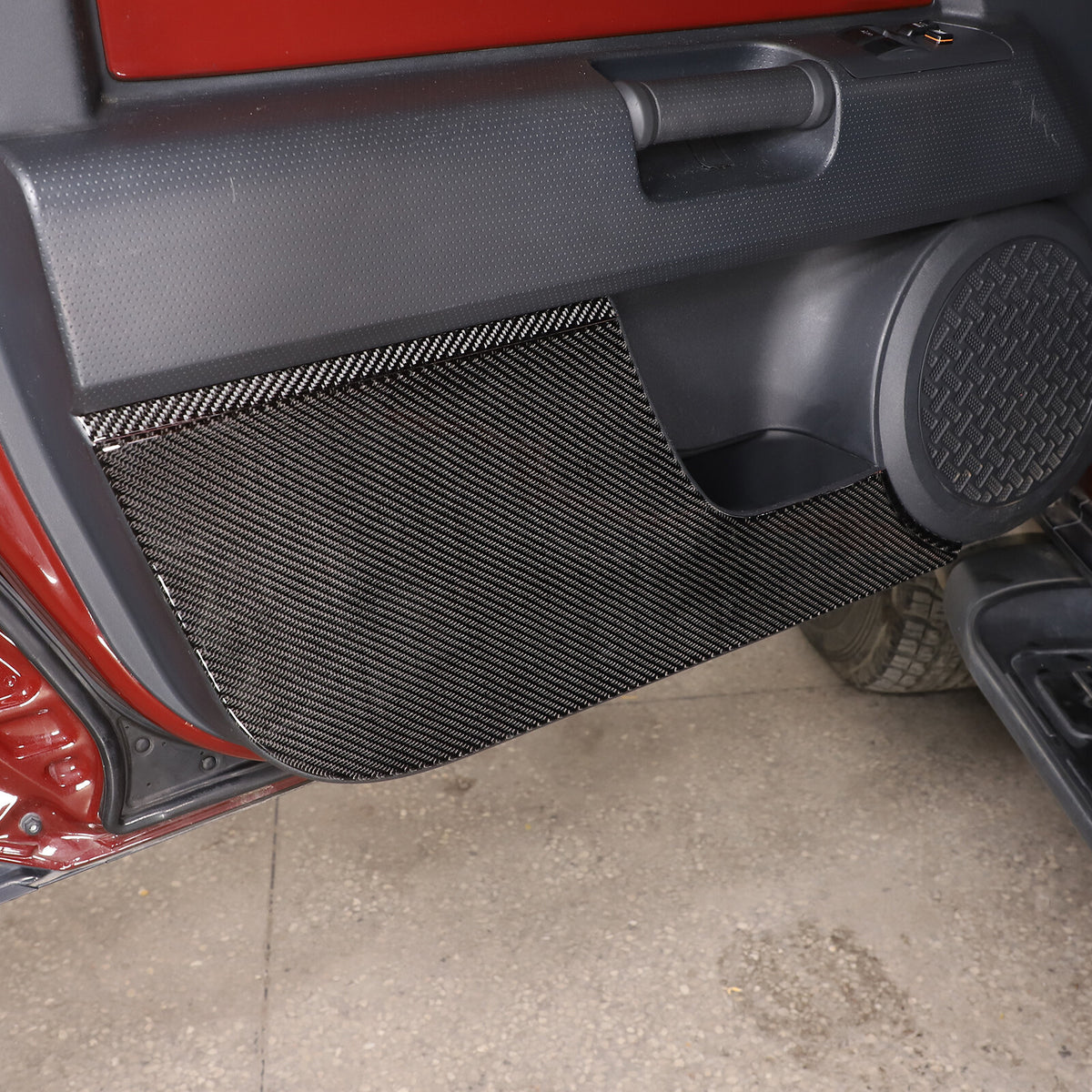 Carbon Fiber Front Door Anti-kick Panel Sticker For Toyota FJ Cruiser 2007-2021 9
