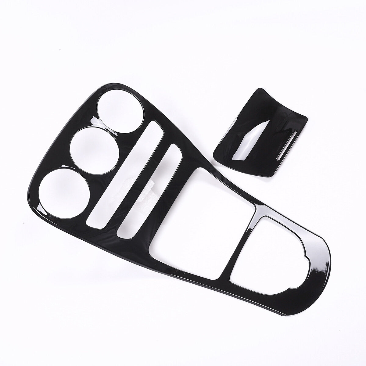 Black Center Console Panel Cover Trim For Benz C Class W205 GLC X253 2015-18 4