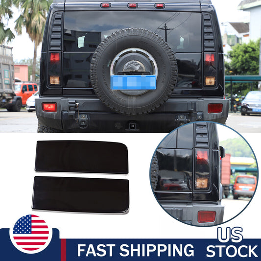 Smoked Black Tail Light Lamp Cover Guard Trim for Hummer H2 2003-2009 US 1
