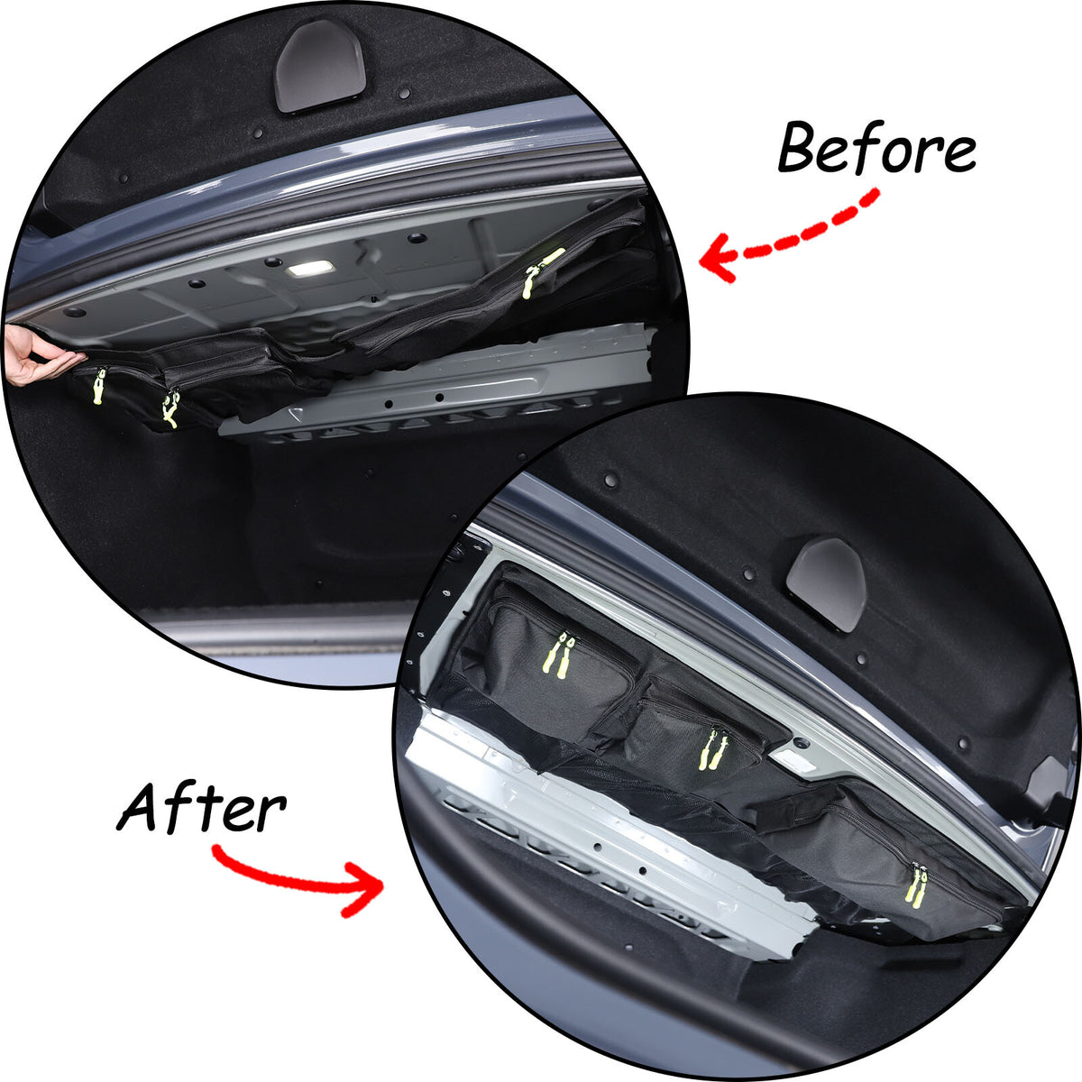 Black Rear Trunk Hanging Storage Bag Organizer For BMW 5 Series G60 i5 2024+ 22