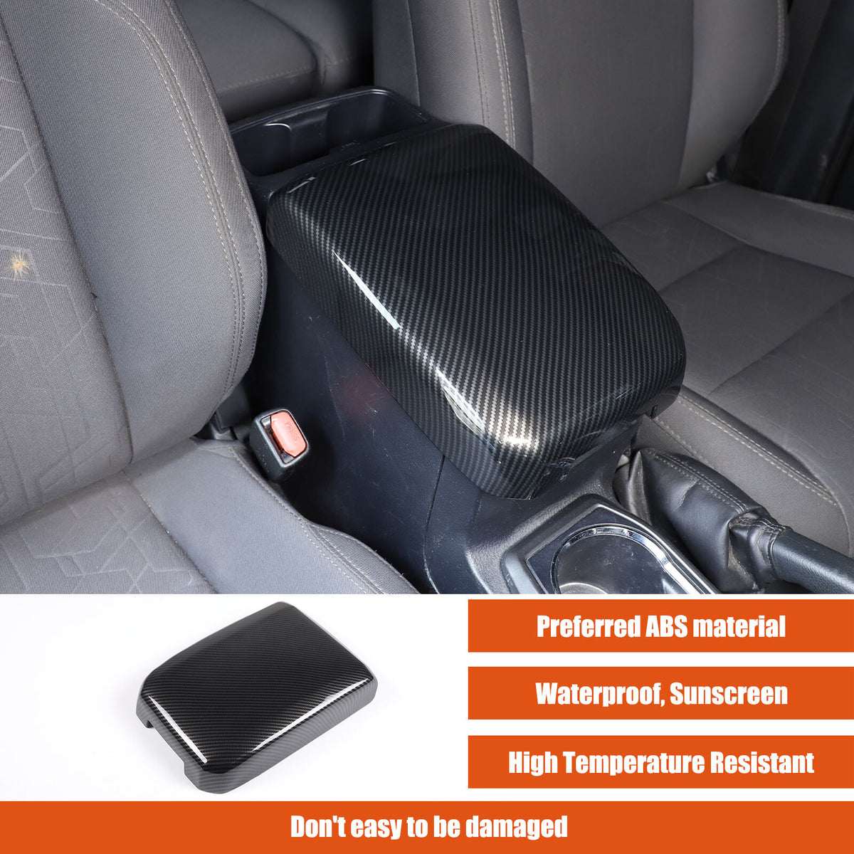 ABS Carbon Fiber Center Console Armrest Box Cover For Toyota Tacoma 2016-23 7