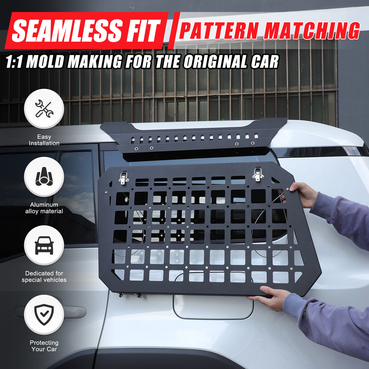 Exterior Side Window Molle Panel Storage For Toyota Land Cruiser Prado LC250 24+ 10