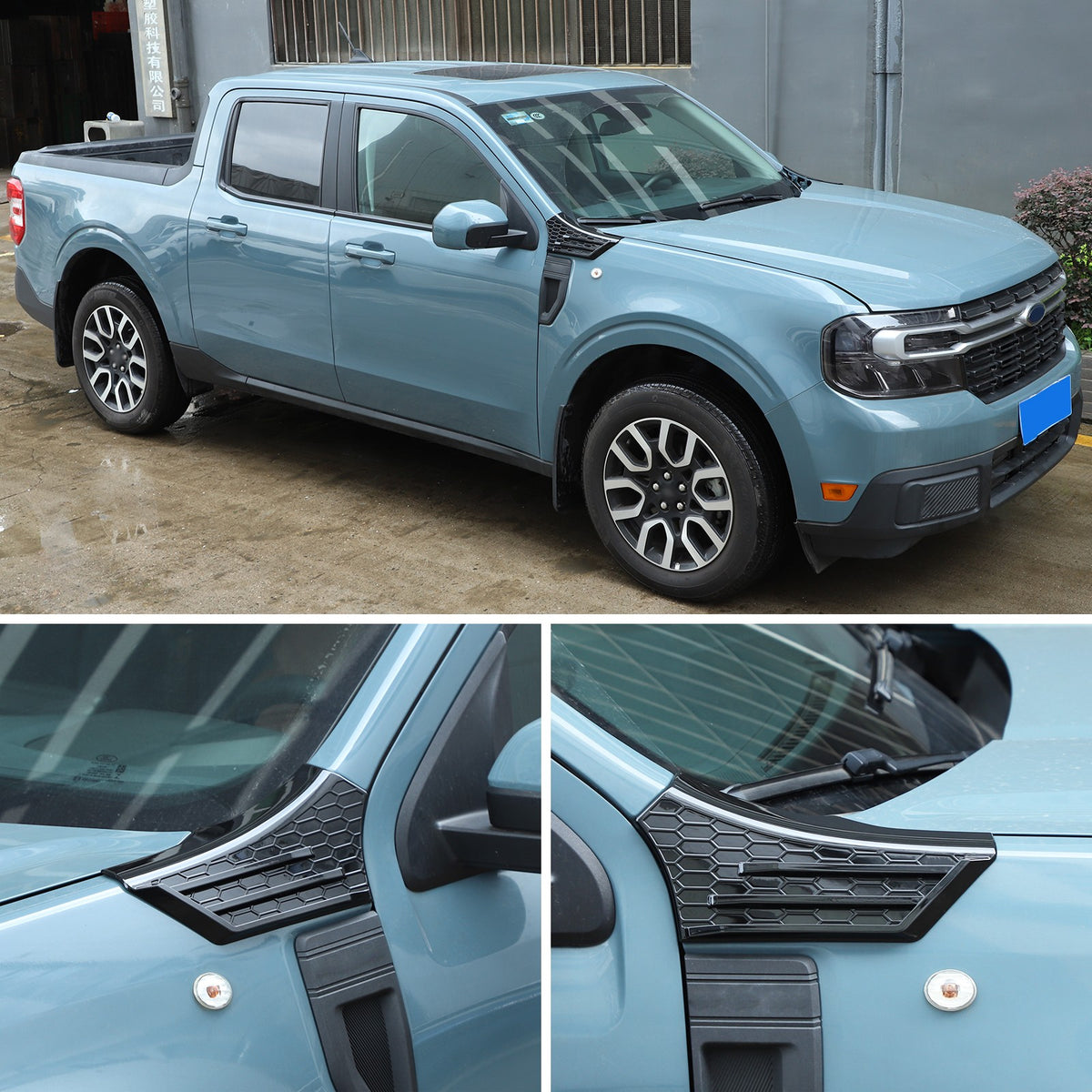Piano Black ABS Side Fender Upper Panel Trim Cover For Ford Maverick 2022+ 8
