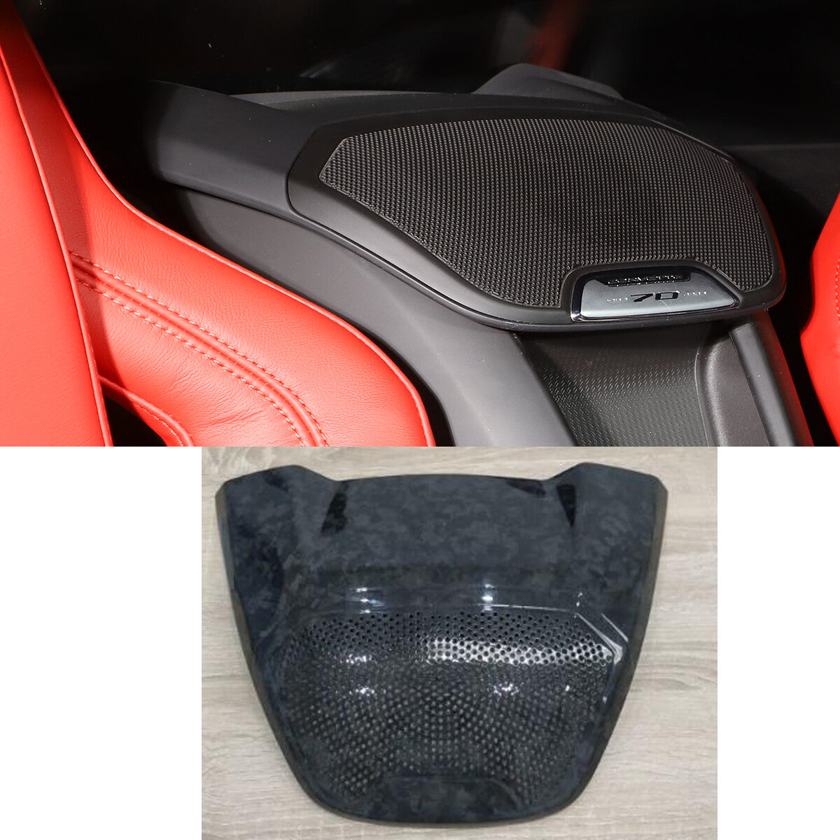 Forged Carbon Rear Speaker Cover Trim For Corvette C8 Coupe Z06 Z51 1LT 2020-26 3