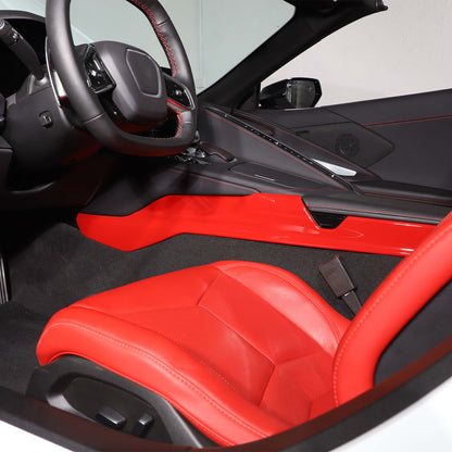 ABS Red Car Side Center Console Strips Trim For Corvette C8 Z51 Z06 2020-26 US 7