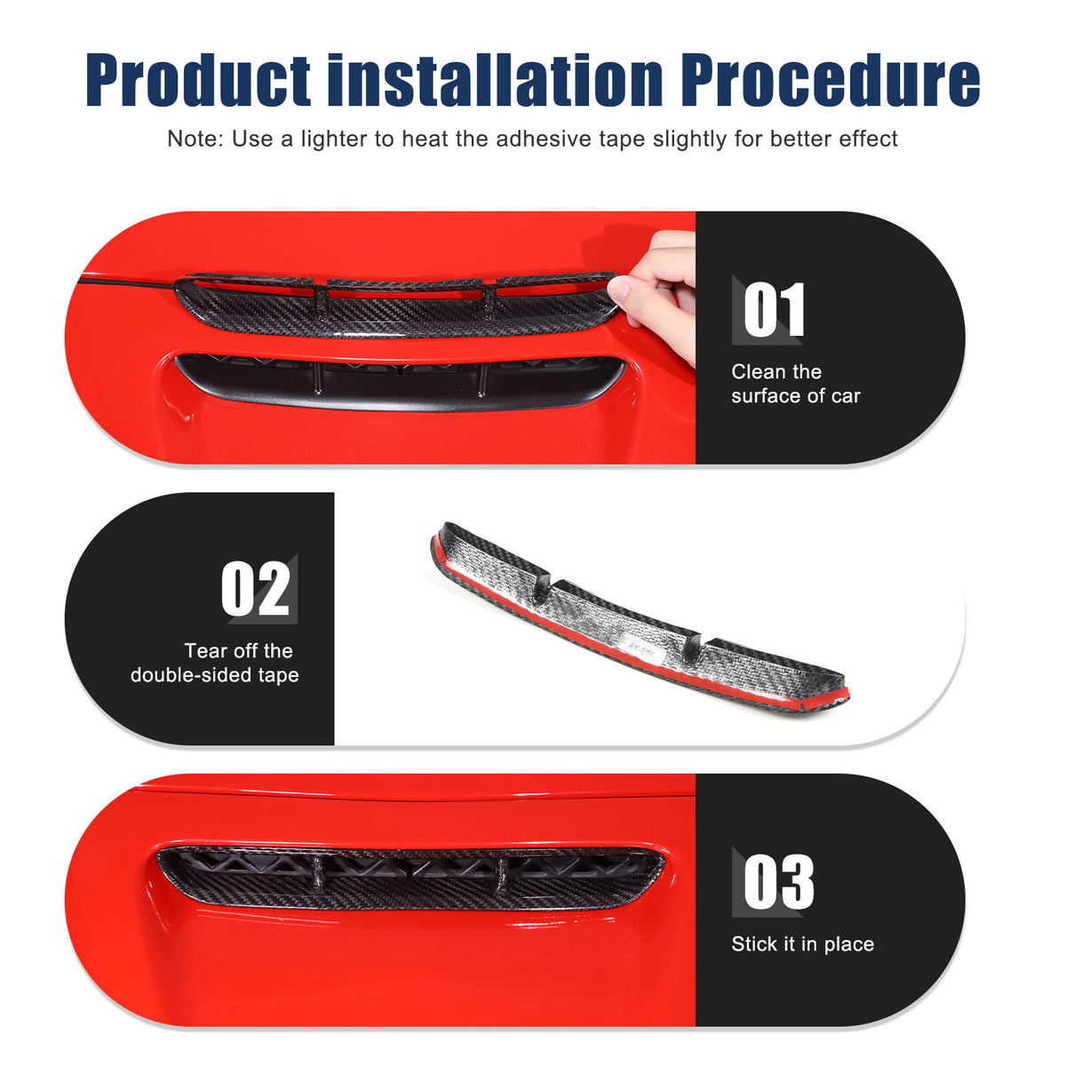 Real Carbon Fiber Front Engine Hood Bonnet Air Vent Trim For Corvette C6 2005-13 20