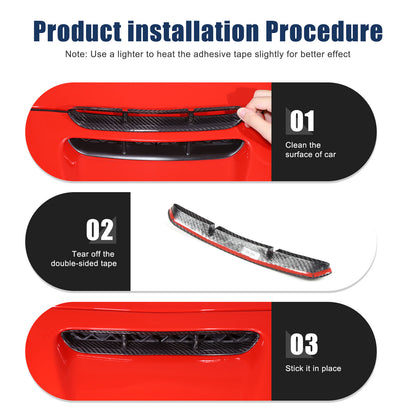 Real Carbon Fiber Front Engine Hood Bonnet Air Vent Trim For Corvette C6 2005-13 20