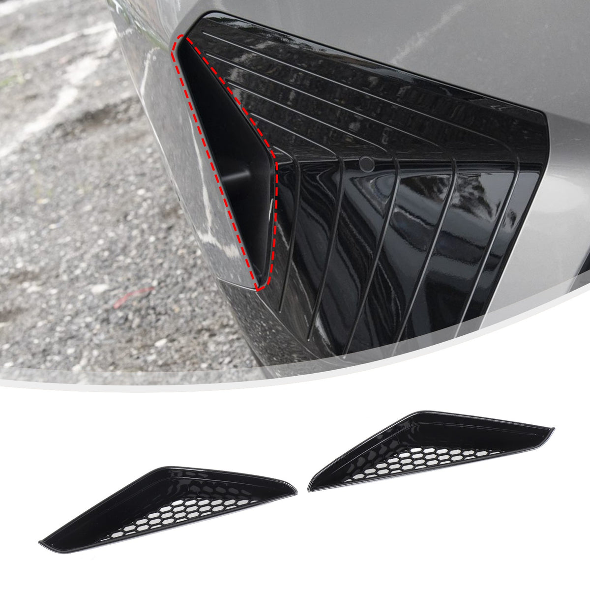 Glossy Piano Black Front Bumper Side Air Vent Grille Trim For BMW iX i20 2022-24 14