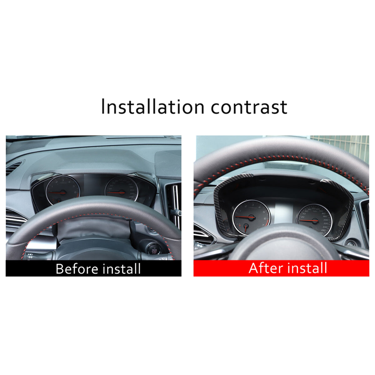 ABS Carbon fiber Dashboard Instrument Frame Trim Cover For Subaru WRX VB 2022-24 14