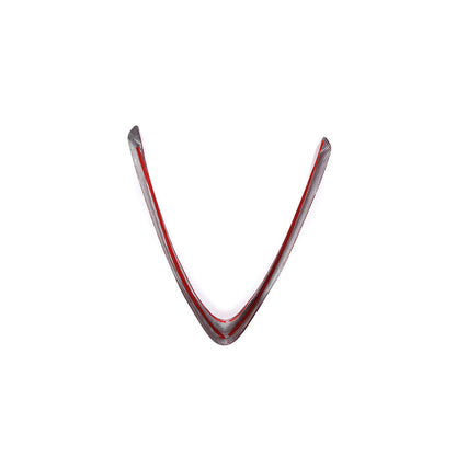 Red Carbon Base Front V Shape Grille Cover Trim For Alfa Romeo Stelvio 17-20 8