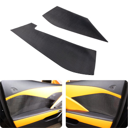 2PCS Carbon Fiber Interior Door Panels Sticker Trim For Corvette C7 2014-2019 US 2