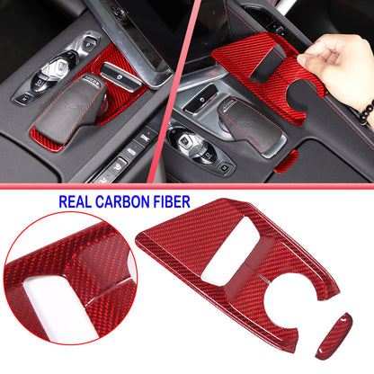 Red Real Carbon Fiber Interior Set Decor Trim Set for Corvette C8 Coupe 20-25 10