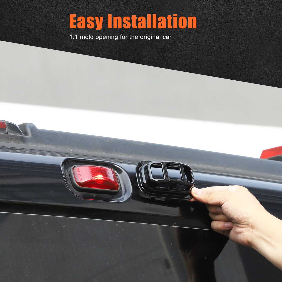 Glossy Piano Black Roof & Side Turn Signal Light Trim Set For Hummer H2 2003-09 17