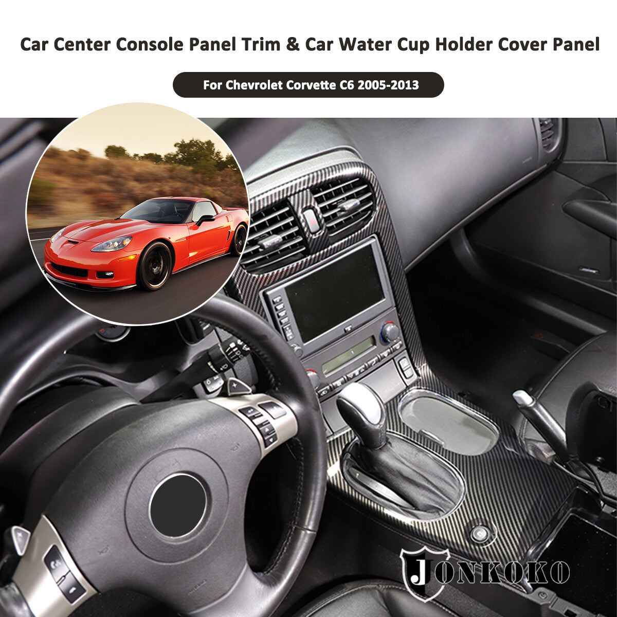 ABS Carbon Fiber Interior Exterior Cover Trim Kit For Corvette C6 2005-2013 137