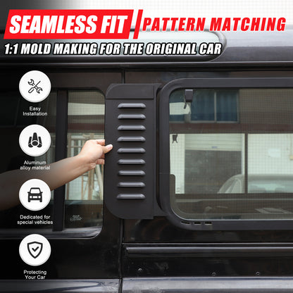 Rear Window Glass Louver Air Vent Panel Trim For LR Defender 110 L316 04-18 16