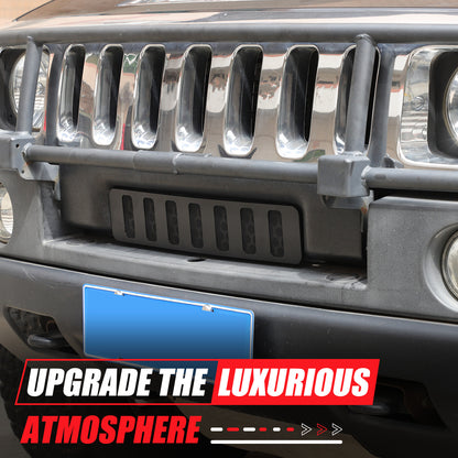 Black Alloy Black Front bumper Lower Grille Trim Cover For Hummer H2 2003-2009 1