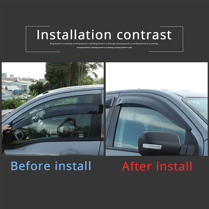 Black Window Rain Guards Visor Rain Guard Wind Deflectors For Nissan Titan 16-23 9