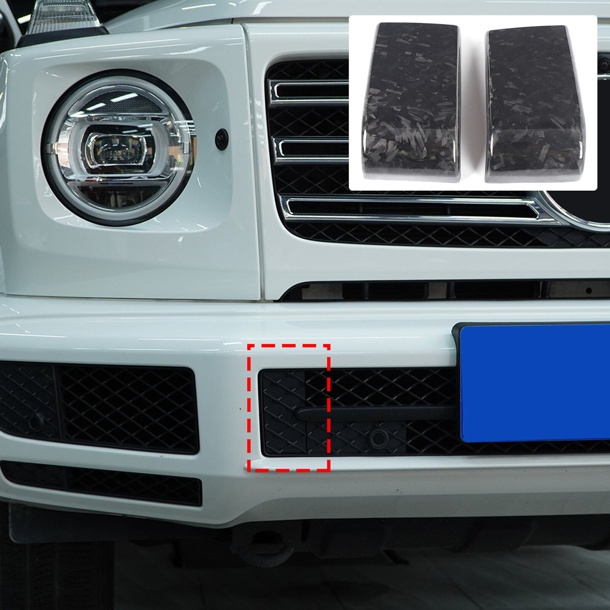 Forged Real Carbon Fiber Front Bumper Cover Trim For Benz G-Class G550 G63 19-24 7