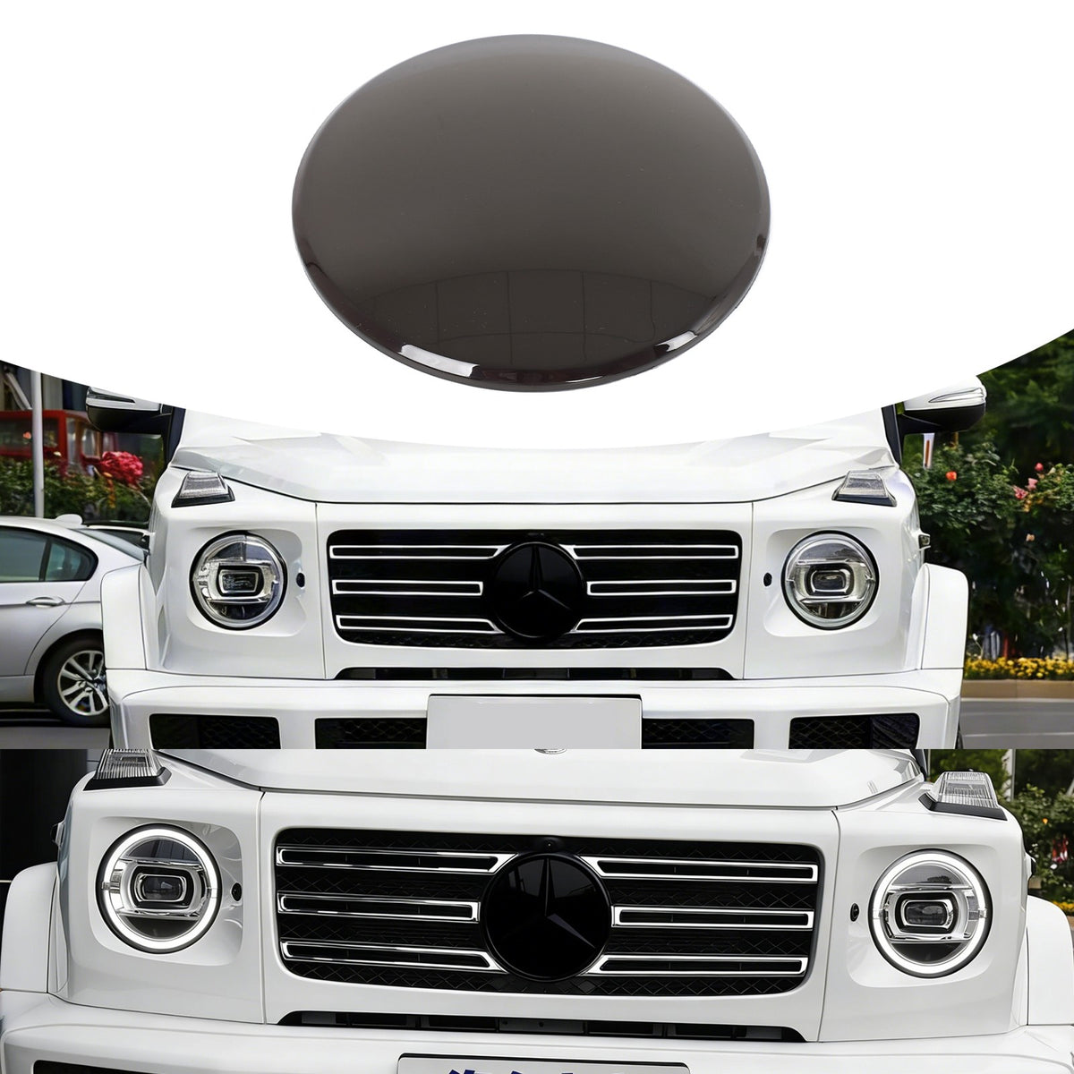 Smoked Black ABS Front Logo Badge Cover Trim For Benz W463 G550 G63 2019+ US 8