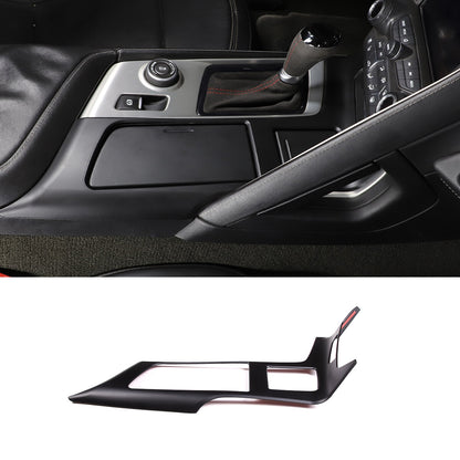 Matte Blalck Interior Gear Shift Panel Cover For Corvette C7 2014-2019 US 4