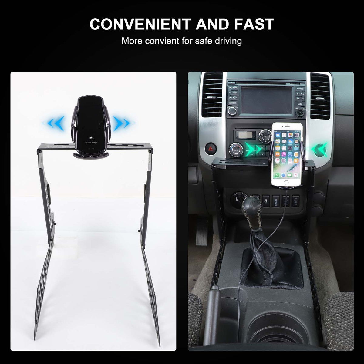 Wireless Center Molle Panel Digital Device Mount For Nissan Frontier D40 2009-17 22