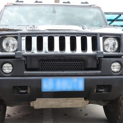 2pcs Carbon steel Front Fog Light Lamp Silver Cover Trim For Hummer H2 2003-2009 5