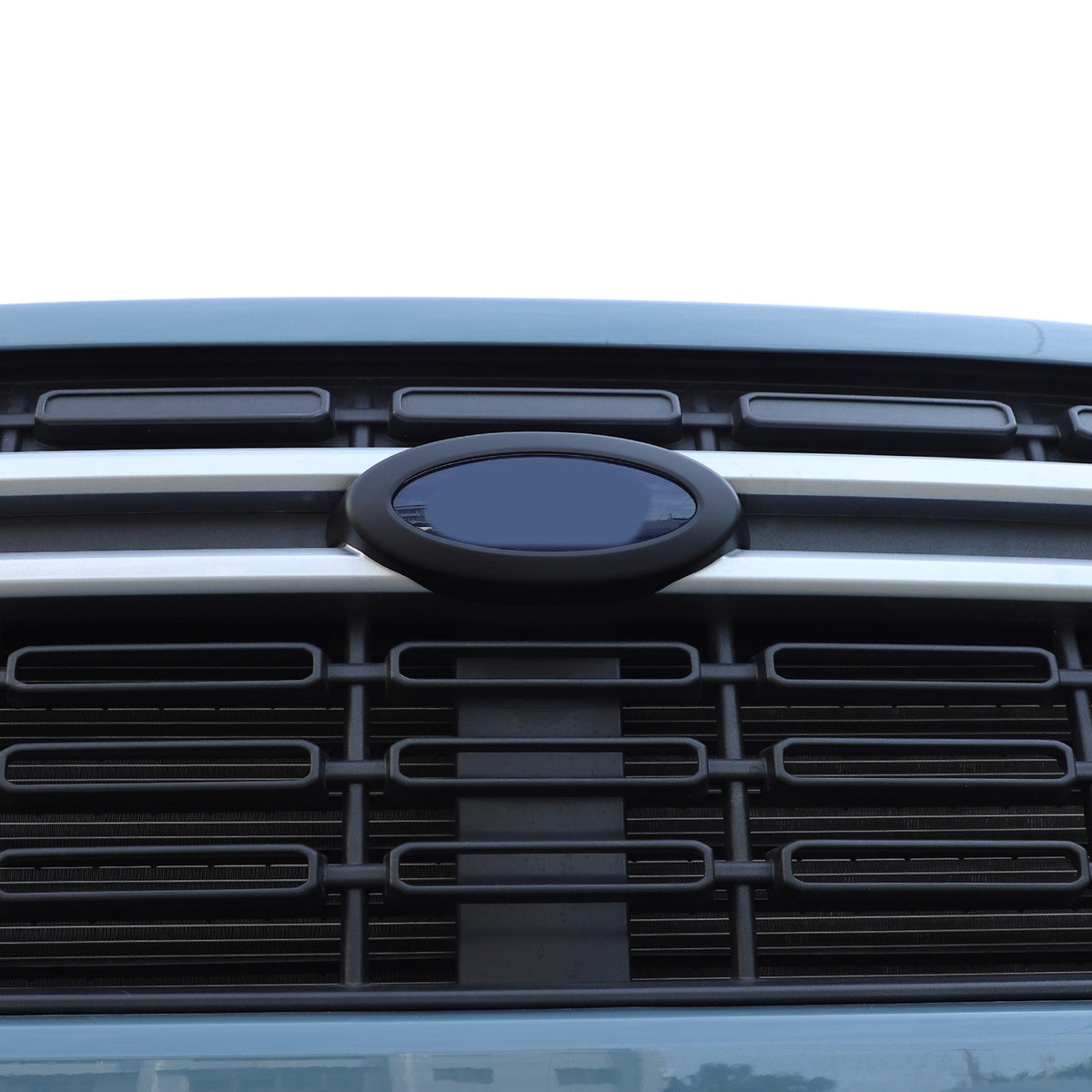 Matte Black Front Bumper Grille Cover +Logo Ring For For Ford Maverick 2022 US 15